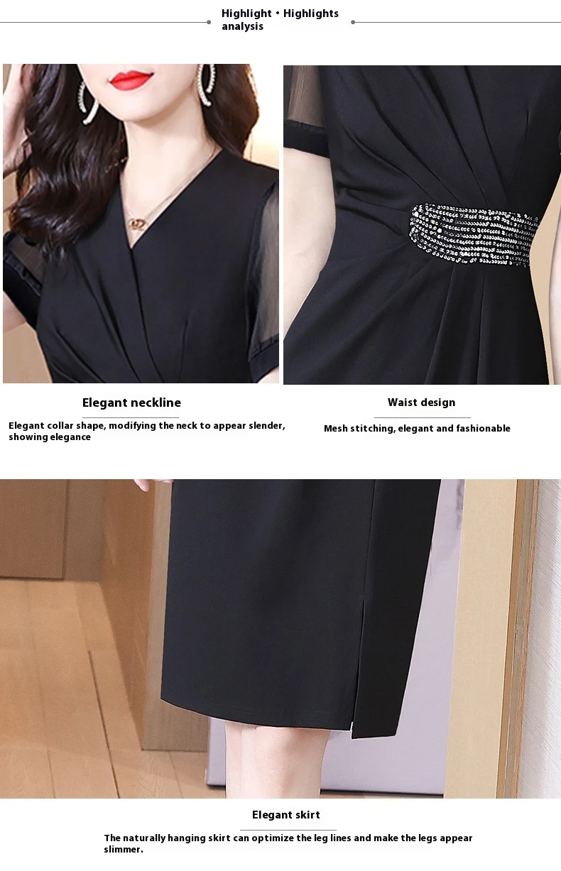 Title 6, Vestido preto feminino slim fit, estilo western...