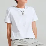 Solid Color Short Sleeve White