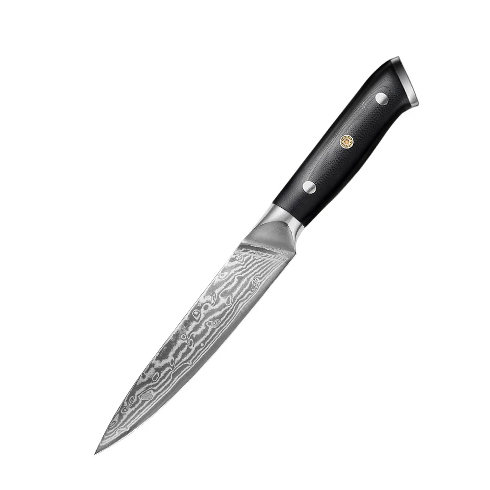 Faca de chef para fatiar carne em aço Damasco. Lâmina afiada, controle preciso e cortes impecáveis. Eleve suas experiências culinárias com requinte. — foto 6