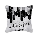Almofada decorativa cinza prateada com estampa geométrica, toque de pele de pêssego, quadrada, ideal para sofá ou cama, macia e moderna. — foto 7