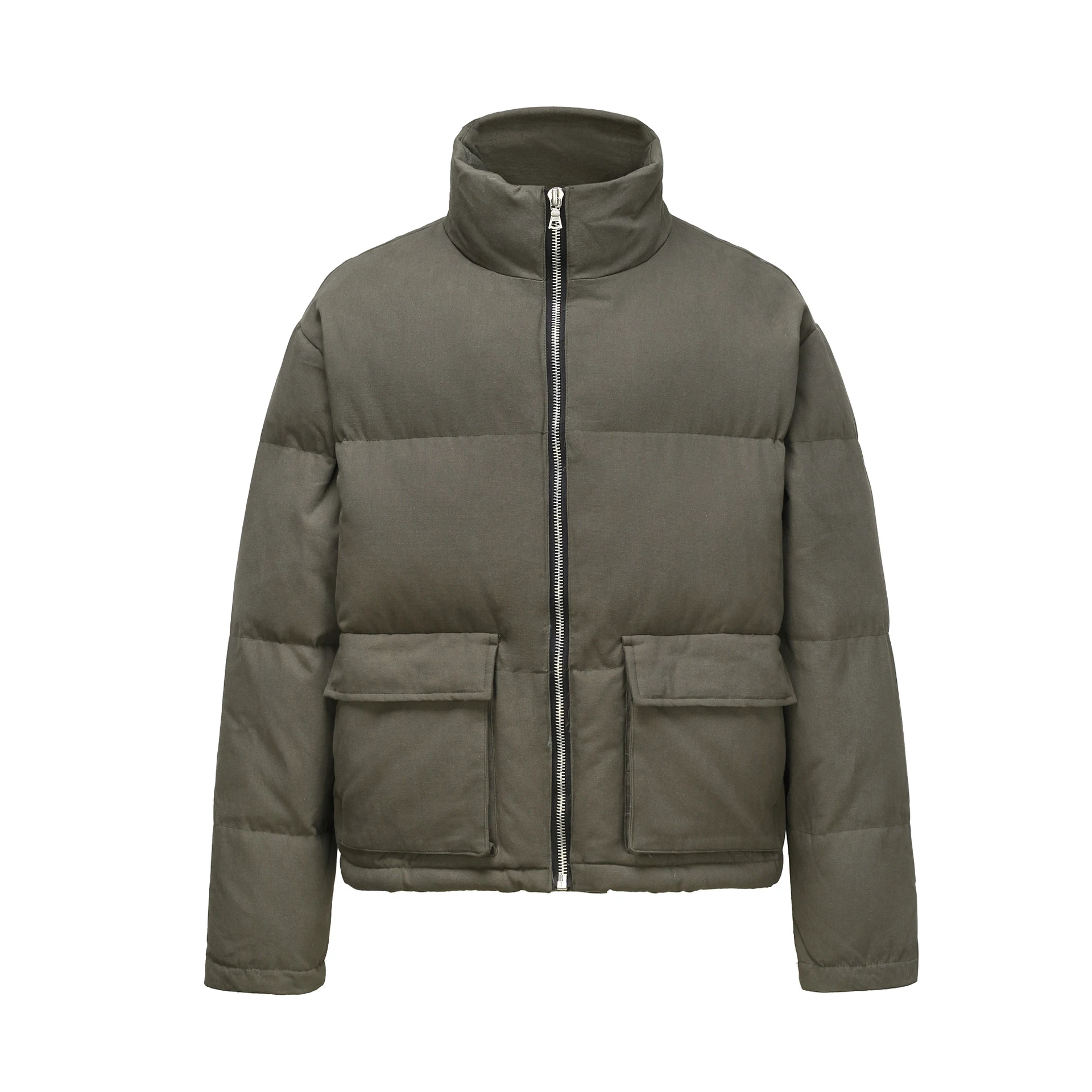 Vintage Army Green Zip Casual Stand Collar Washed Military Jacket, a Stylish and Comfortable Outerwear Option for Everyd — photo 2