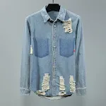 Camisa jeans manga longa masculina – conforto e estilo em uma peça clássica. Perfeita para diversas ocasiões, feita em denim resistente e de alta qualidade. — foto 5