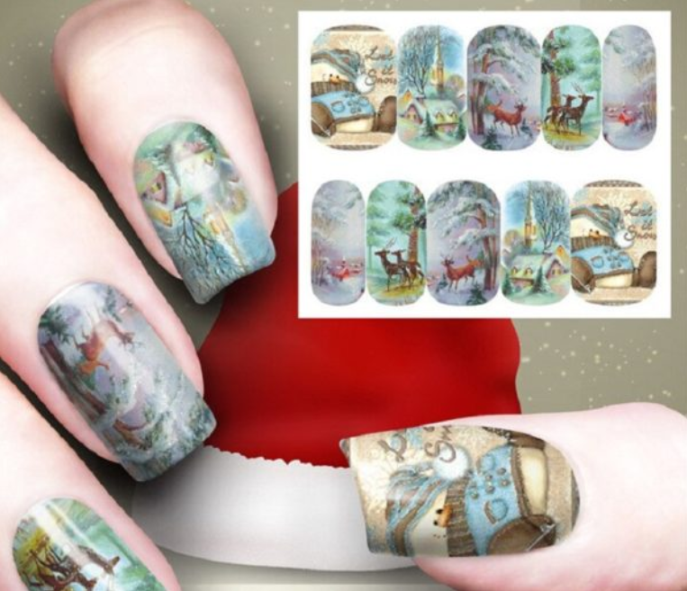 Title 11, Adesivos de enfeite de unhas de Natal com efeit...