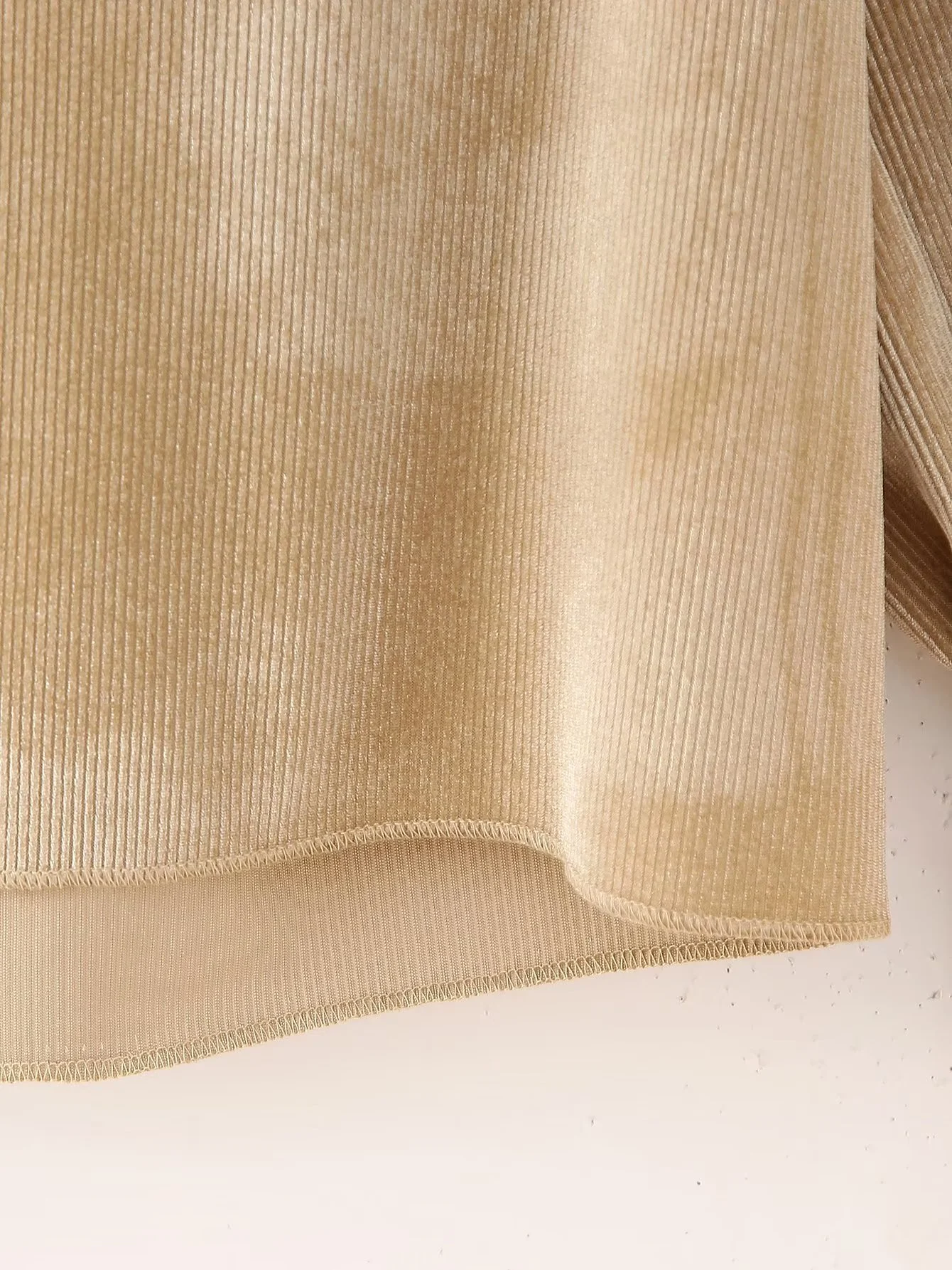 Women's Corduroy V-neck Long Sleeve Top, soft and comfortable. A versatile and stylish choice for a casual yet elegant l — photo 15