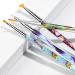 Kit de pincéis para unhas com fita transparente de acrílico cristalino. Aplicação precisa e profissional de esmaltes e decorações. — foto 10