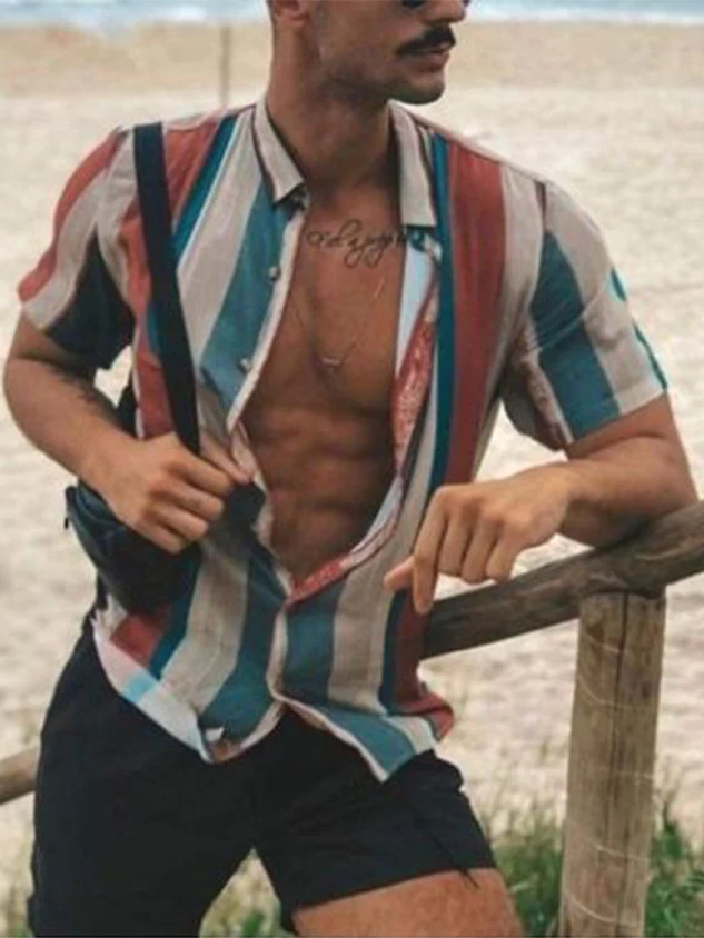 Men's Luxury Shirt Short Slim Top Lapel Button T-shirt. Experience style and comfort with this elegant and versatile top — photo 1
