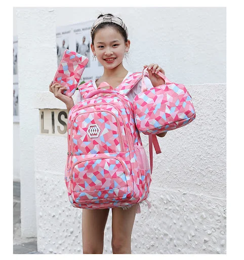 Title 2, Mochila escolar infantil de três peças com desi...