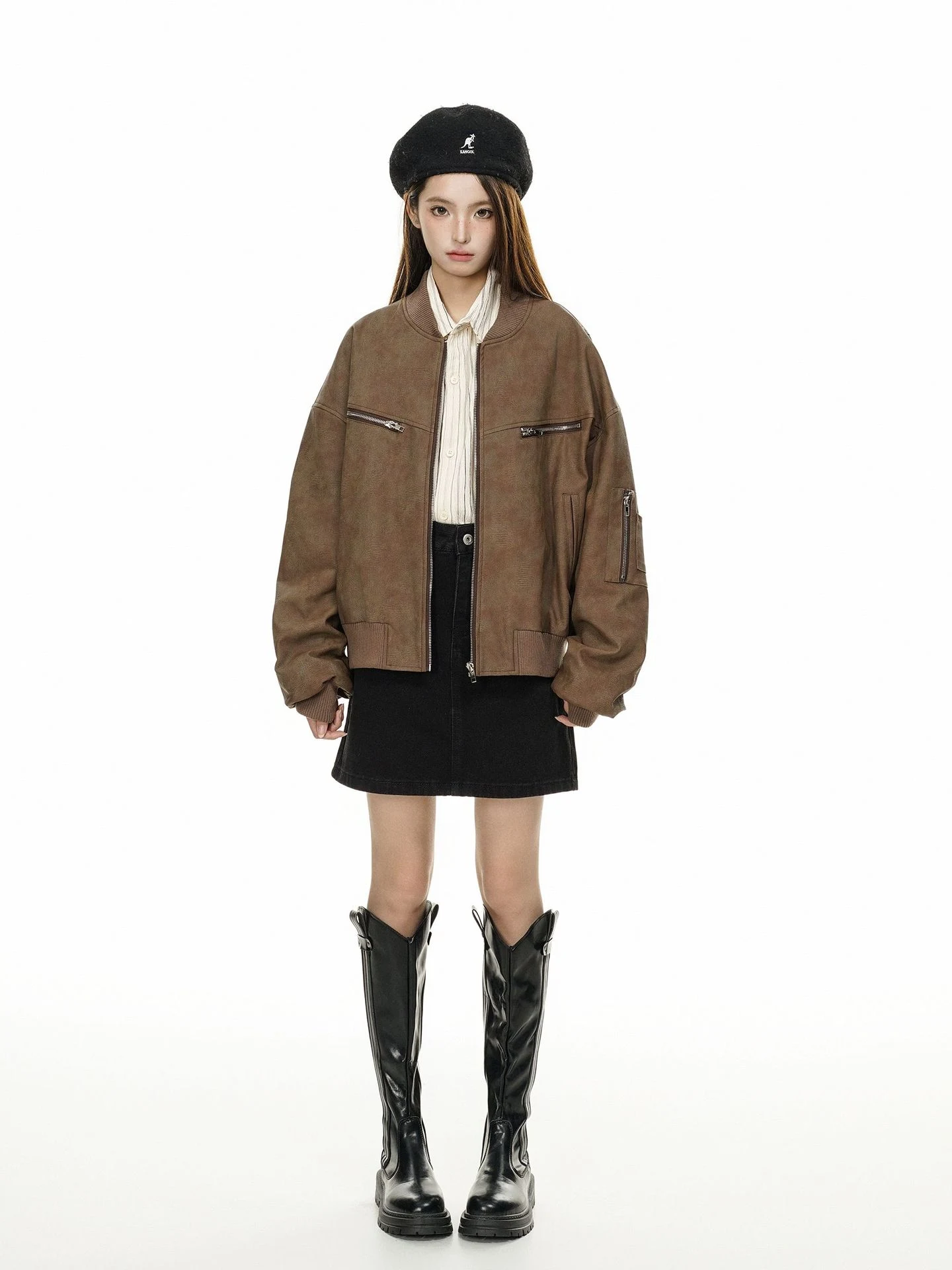 Title 8, Womens Fashion Casual Faux Leather Jacket Coat...