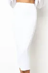 Saia feminina fashion de cintura alta com detalhe, perfeita para um look estiloso, valorizando a silhueta e proporcionando conforto. — foto 1