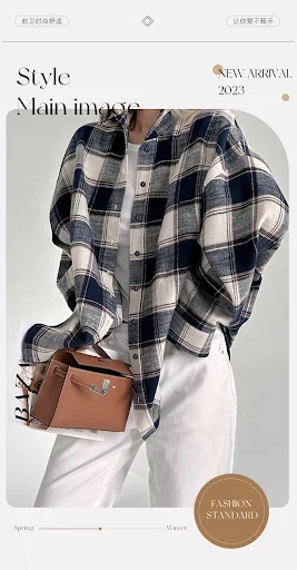 Title 12, Womens Cotton Mid-length Shirt For Outer Wear