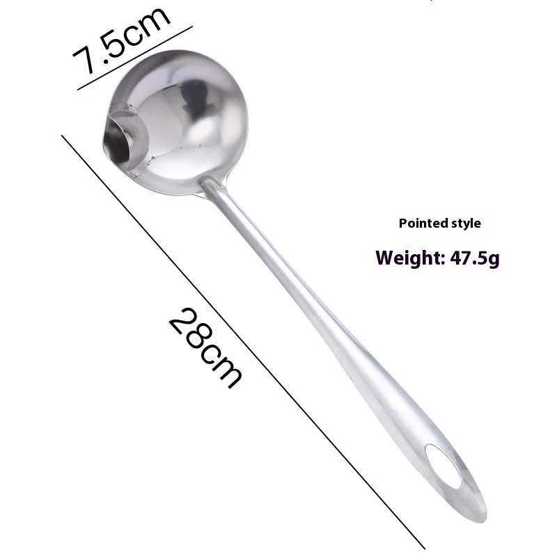 Stainless Steel Grease Strainer Long Handle Household Ladle Oil Filter Effectively removes oil and grease from food — photo 6