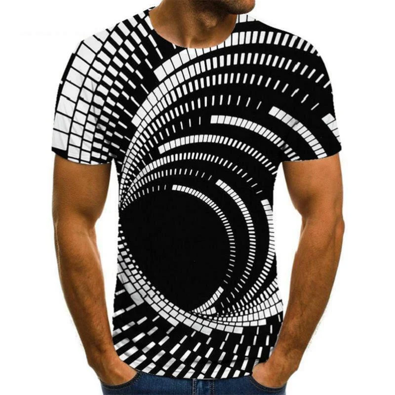 Title 3, T-shirt Uomo Casual con Stampa 3D Manica Corta ...