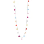 Colar feminino de prata esterlina S925 com zircônia redonda colorida. Corrente de clavícula de prata, elegante e charmoso, ideal para presente. — foto 3