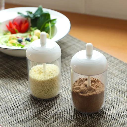 Title 5, Simple Round Condiment Bottle With Spoon for ea...