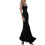 Black Waist-tight Fishtail Dress — photo 1