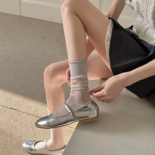 Title 34, Thin Dark Pattern Mid-calf Length Loose Socks K...