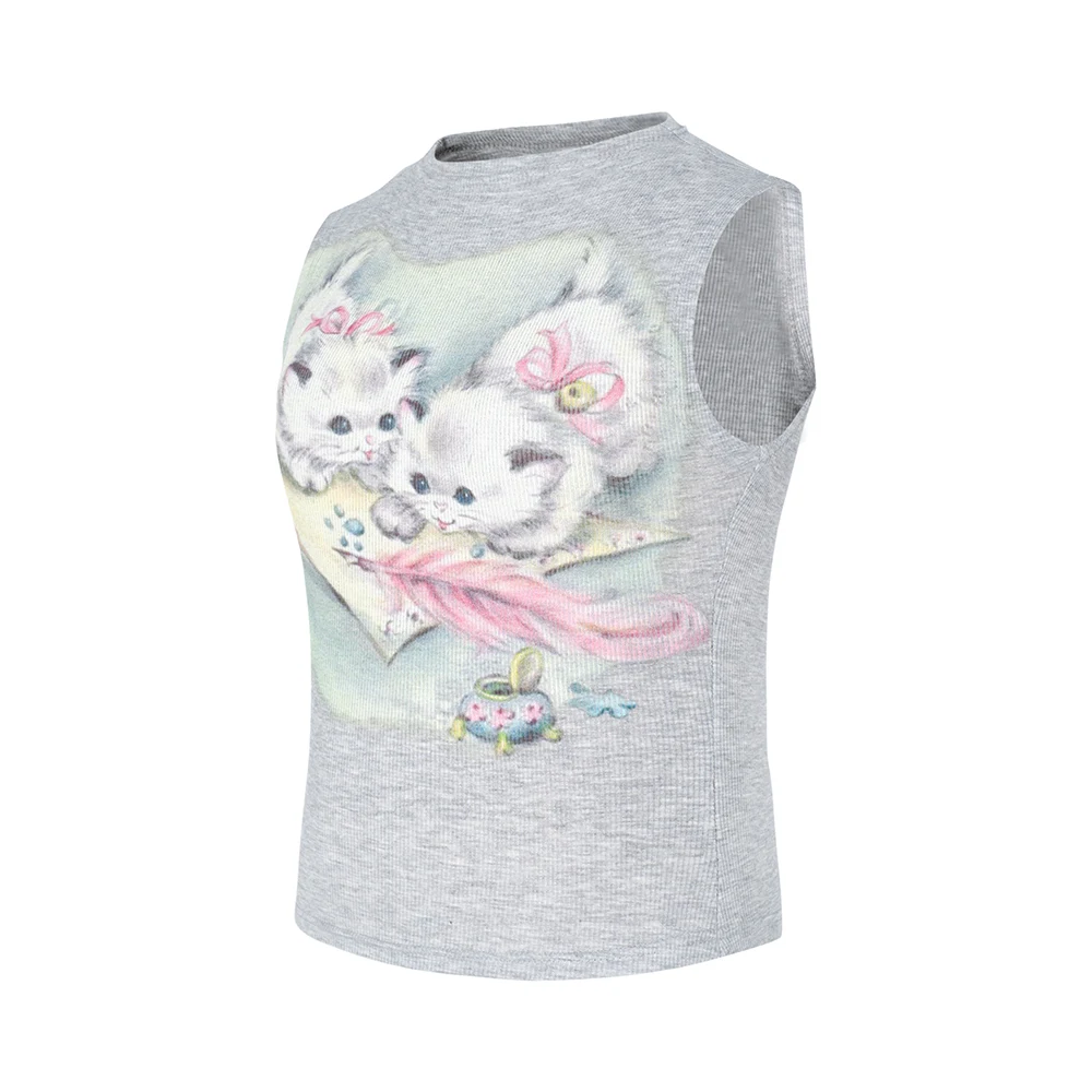 Title 5, Three-color Glue-free White Ink Printing Cat T-...