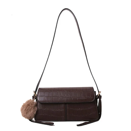 Title 6, Bolsa Pequena Quadrada com Padrão de Pedra e Pi...