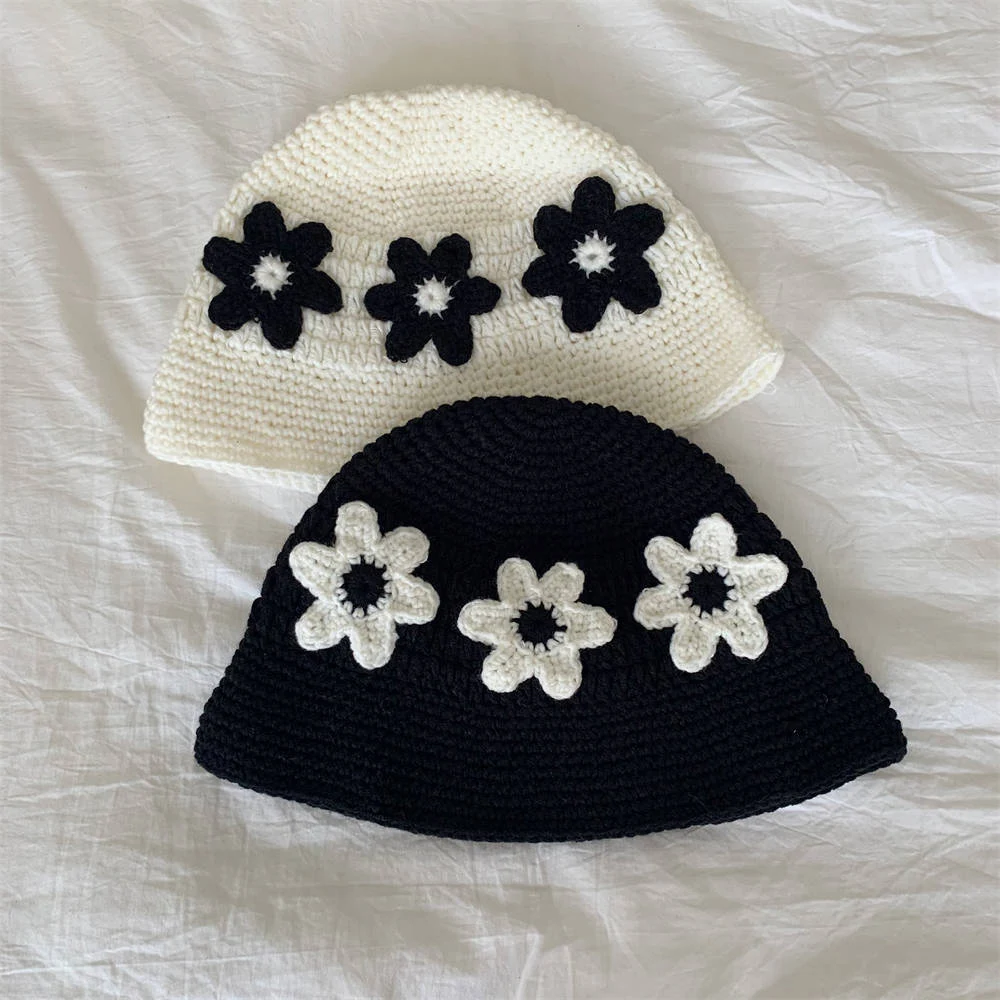 Title 1, Niche Retro Handmade Flower Bucket Hat Japanese...