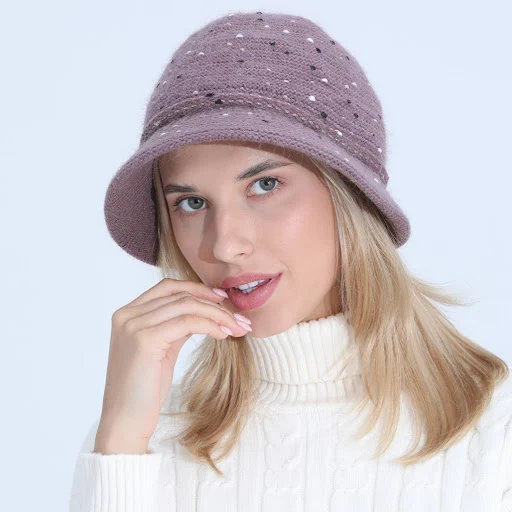 Title 6, Mixed Color Mother Rabbit Wool Pot Hat Plus Vel...