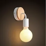 White Wood Wall Lamp