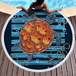 Turtle Series Round Microfiber Beach Towel, Soft Feel Yoga Mat or Beach Play Mat. Absorbent, Quick Drying and Perfect fo — photo 4
