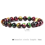 Pulseiras de contas coloridas de pedra natural dispersas 8mm, estilo elegante e atemporal, perfeitas para qualquer ocasião. — foto 4