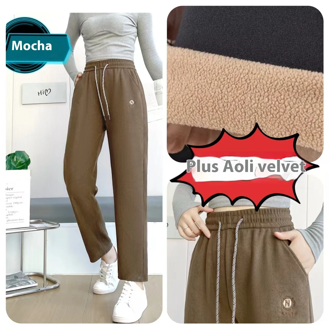 Calças femininas cintura alta cropped casuais. Conforto e estilo em uma só peça. Perfeitas para um visual moderno e despojado no dia a dia. — foto 15