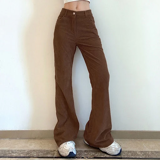 Title 3, Corduroy Basic Casual Bell Bottom Pants – Comfo...