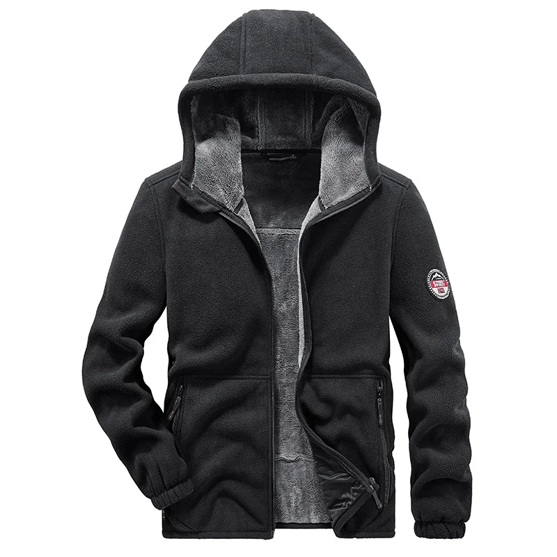 Plus Size Men's Jacket Sports Hooded Fleece Lined. Stay warm and comfortable during your workouts and outdoor activities — photo 5