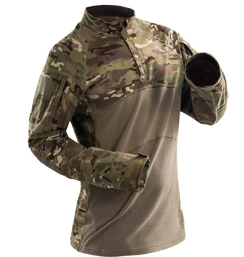 Title 3, Tactical Shirt Long Sleeve Top Camo Airsoft Out...