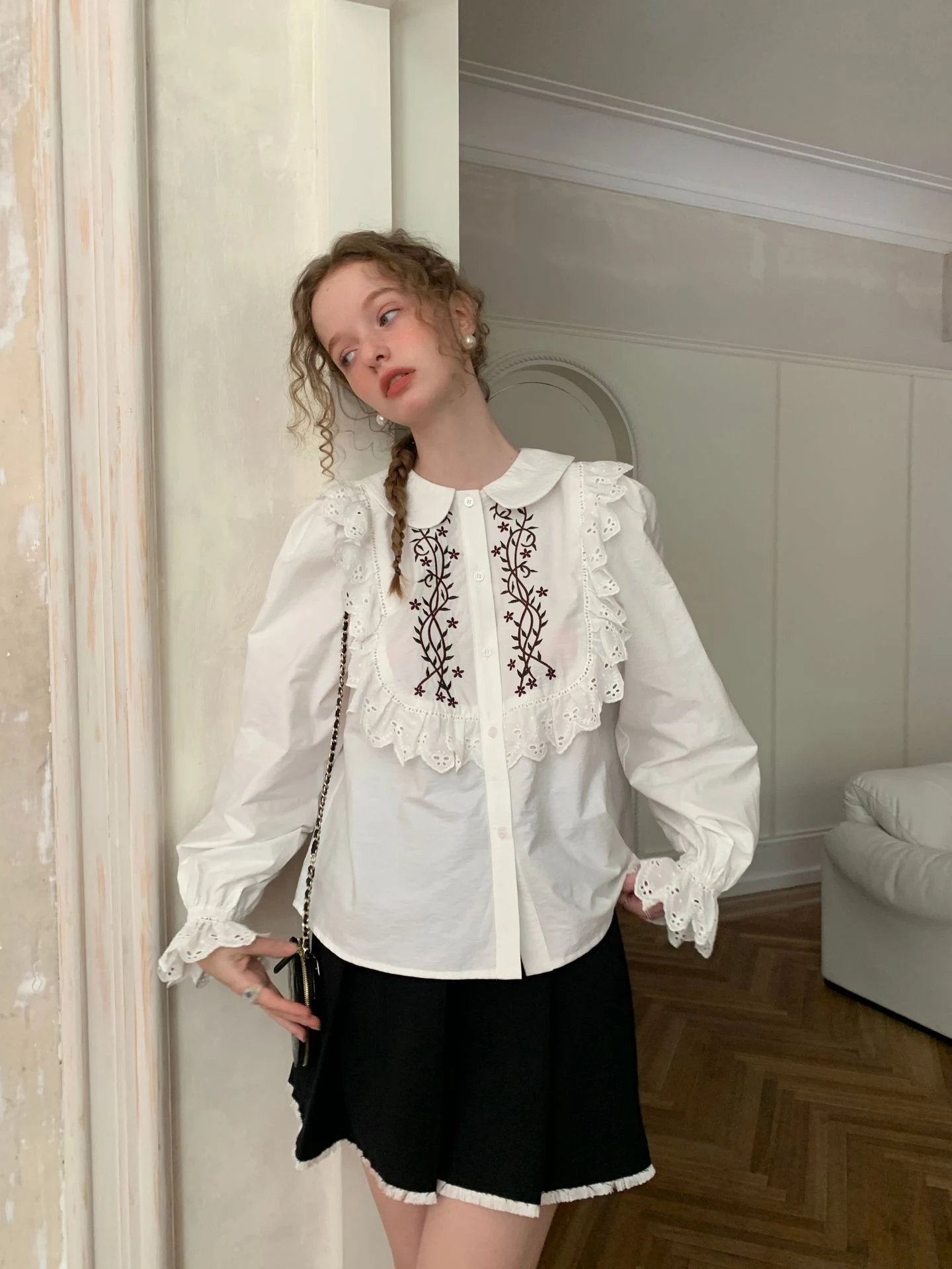 Lace White Shirt For Women Effortless Elegance and Sophistication Perfect for Day or Night Versatile Style and Comfortab — photo 7