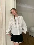Lace White Shirt For Women Effortless Elegance and Sophistication Perfect for Day or Night Versatile Style and Comfortab — photo 7