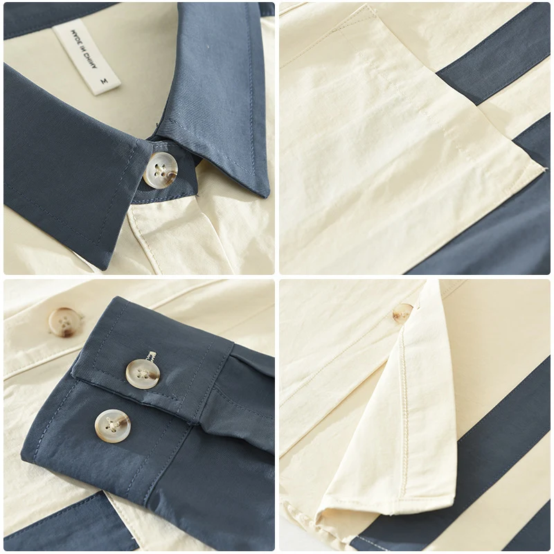 Camisa masculina de manga longa com costura retrô, moda para homens. Estilo vintage e conforto para o dia a dia. Perfeita para um visual moderno e casual. — foto 3
