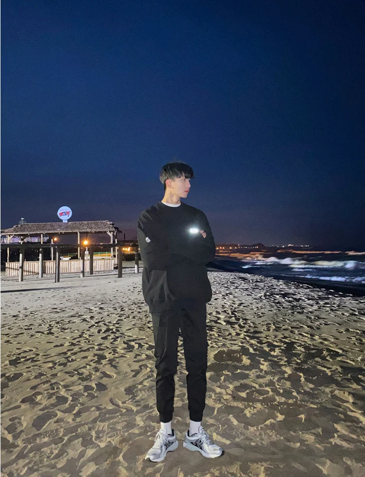 Title 12, Reflective Earth Print Sweater Mens Trendy Kor...