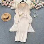 French Style Retro V-neck Long Sleeve Cardigan Top and Skinny Sheath Skirt Two-piece Set. Effortlessly chic and perfect — photo 5