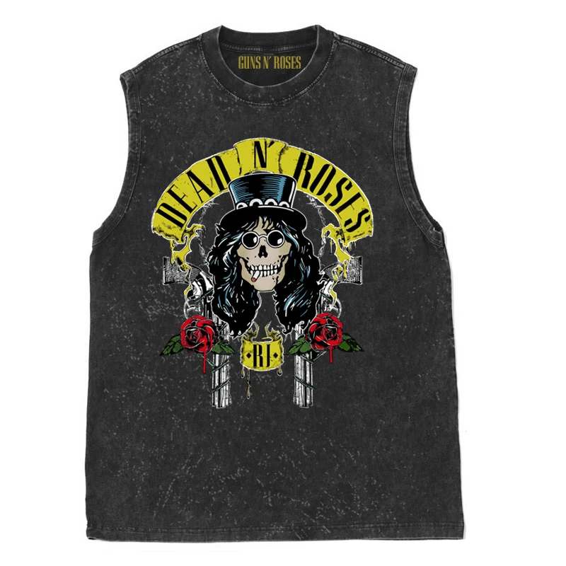 American Retro Rock Washed Distressed mouwloze tanktop, voor een casual vintage look, perfect voor de zomer. — foto 27