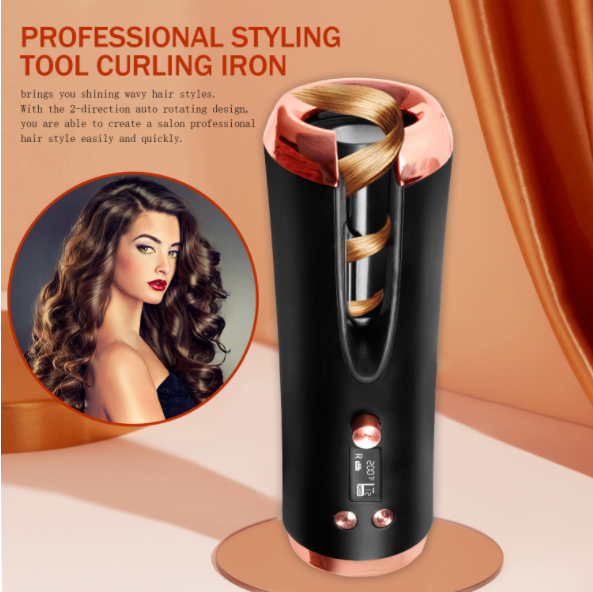 Title 2, Portable Automatic Curling Iron Wireless LCD, M...