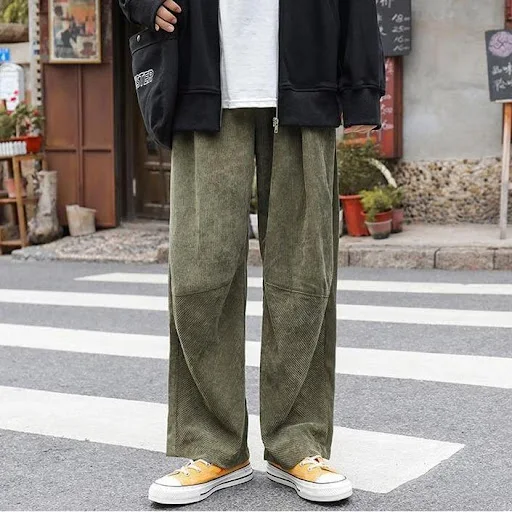 Title 6, Mens Spring and Autumn Loose Straight-leg Cord...