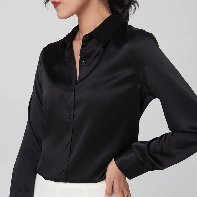 Zijden shirt met lange mouwen voor dames Tijdloze elegantie en uitzonderlijk comfort Perfect voor elke gelegenheid Zachte stof en een perfecte pasvorm Een must-have — foto 6