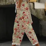 Digital Flower Printing Rag-eared Casual Pants for women, offering comfort and style, perfect for everyday wear and a re — photo 12
