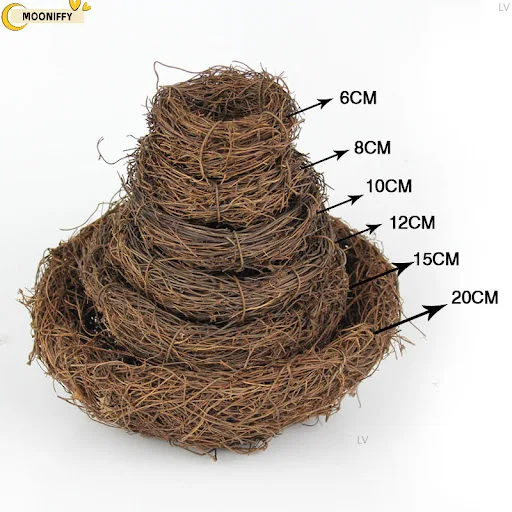 Straw Round Rattan Bird Nest Parrot Cages Parrots Pigeons Warm Bedding Nest Rattan Weaving Bedding Bird Play Chewing Bir — photo 1