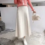 Franse stijl retro elegante gebreide rok voor een chique en vrouwelijke look. Comfortabel en veelzijdig, perfect voor elke gelegenheid. Tijdloos design. — foto 16