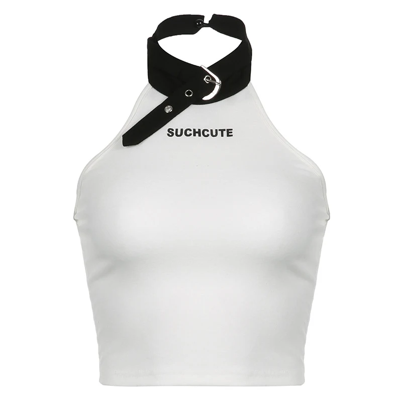 Women's Fashion Adjustable Metal Buckle Hanging Neck Slim Print Undershirt – a stylish and comfortable undershirt with a — photo 1