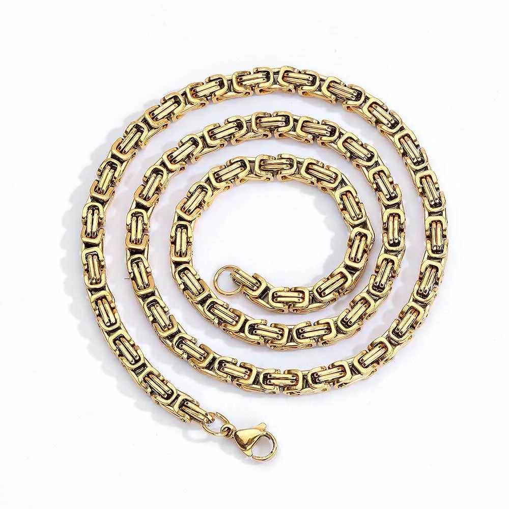 Colar personalizado com corrente Emperor de aço inoxidável de 4mm para adoração. Fé e estilo em uma joia única e duradoura. — foto 8