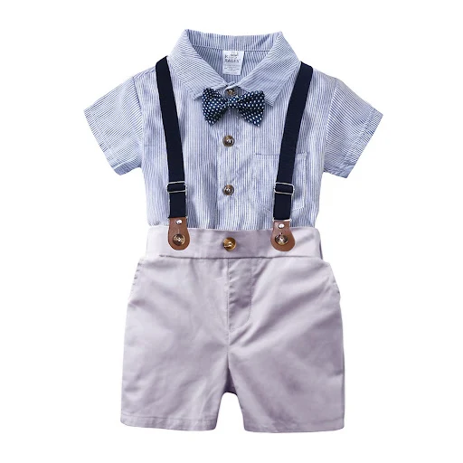Title 8, Jongens gestreepte romper overall driedelig set...