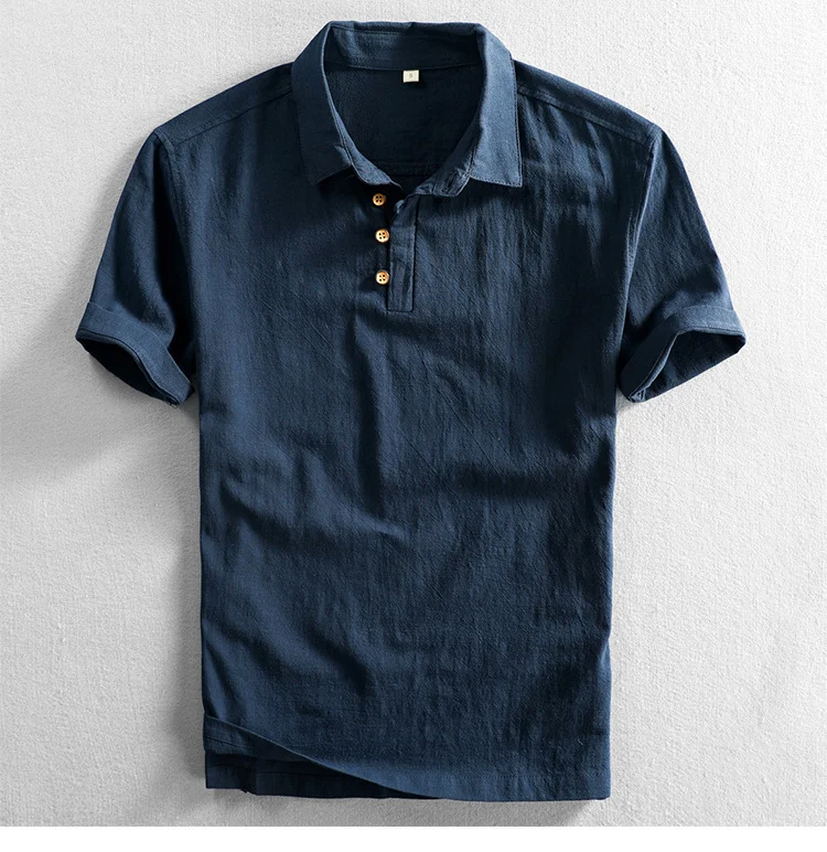 Title 3, Heren linnen overhemd lente zomer Slim Pullover...
