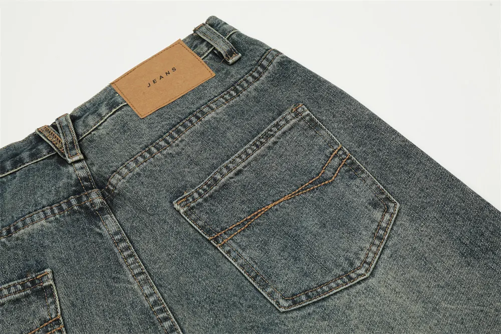 Title 4, Mens Fashion Personality Straight Cut Jeans St...