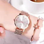 White plate with rose gold sh
