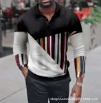 Men's Chain Pattern Zipper Polo DZ Elevate your style with this comfortable and stylish polo shirt. Perfect for a casua — photo 4